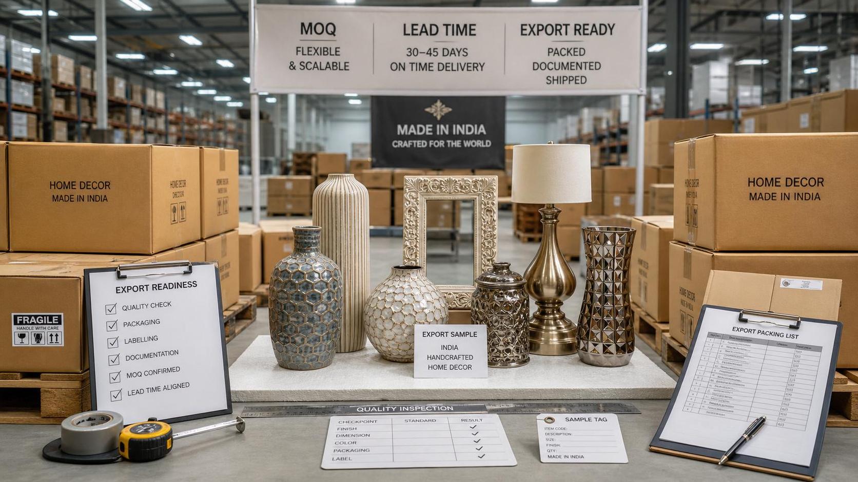 Decor Manufacturers in India: How to Evaluate MOQ, Lead Time, and Export Readiness