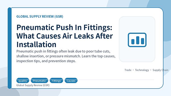 Pneumatic Push In Fittings: What Causes Air Leaks After Installation