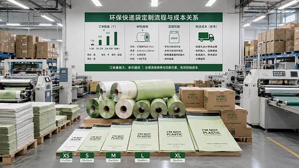 What affects compostable mailer bags price at different order volumes?
