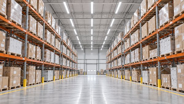 When does a 200W linear high bay provide enough light for a warehouse?