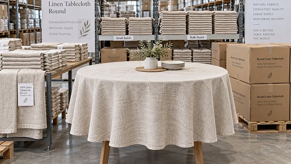 How order size affects wholesale prices for round linen tablecloths