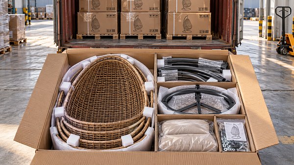 How packaging affects freight costs for wholesale wicker egg chairs