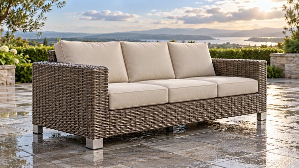 Is a rattan wicker patio sofa suitable for an uncovered patio?