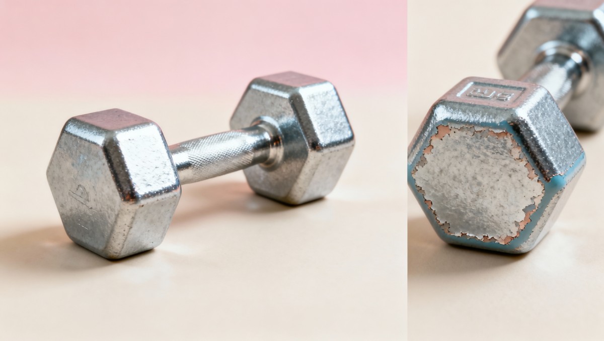 Hex dumbbells bulk: What happens when zinc-coated plates chip after 6 months? Hex dumbbells bulk: What happens when zinc-coated plates chip after 6 months?