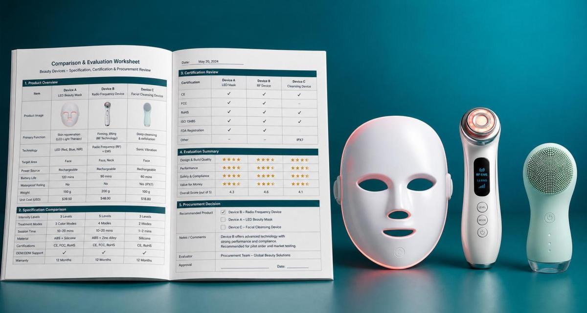 Application Notes Worksheet: A Practical Way to Compare Beauty Device Specs