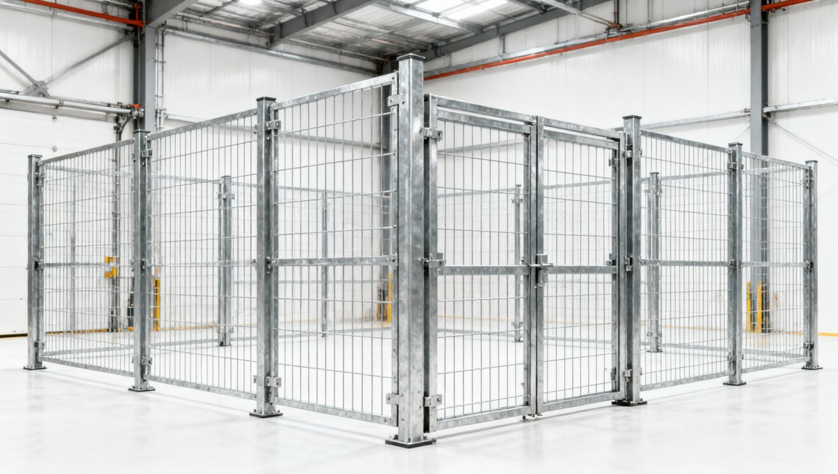 Wire mesh partitions for warehouses: fixed panels or modular?
