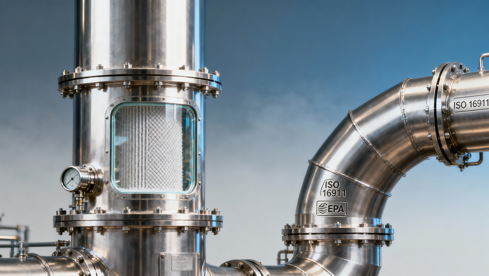 Pollution control stacks needing re-certification after filter media substitution