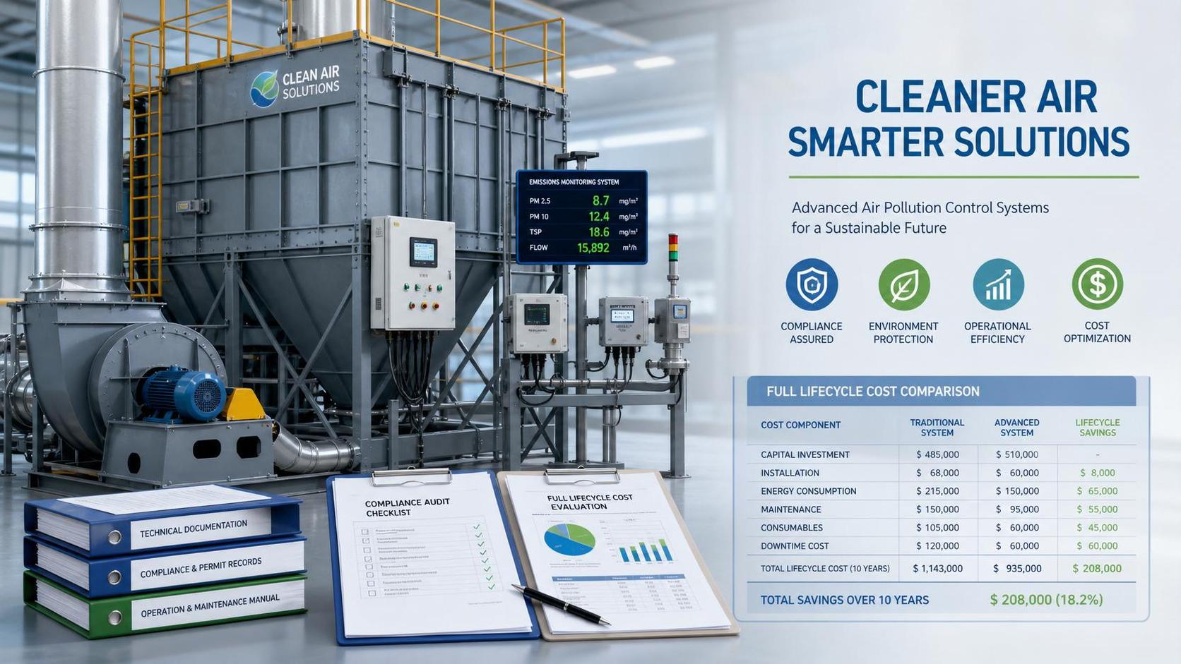 How to Compare Air Pollution Control Systems Manufacturers by Compliance and Lifecycle Cost
