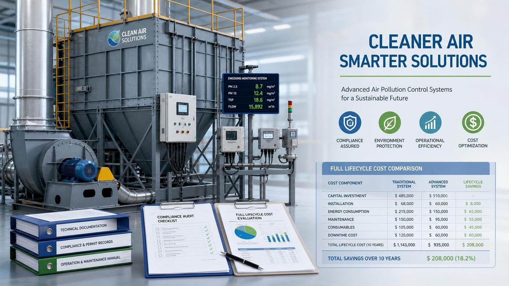 How to Compare Air Pollution Control Systems Manufacturers by Compliance and Lifecycle Cost