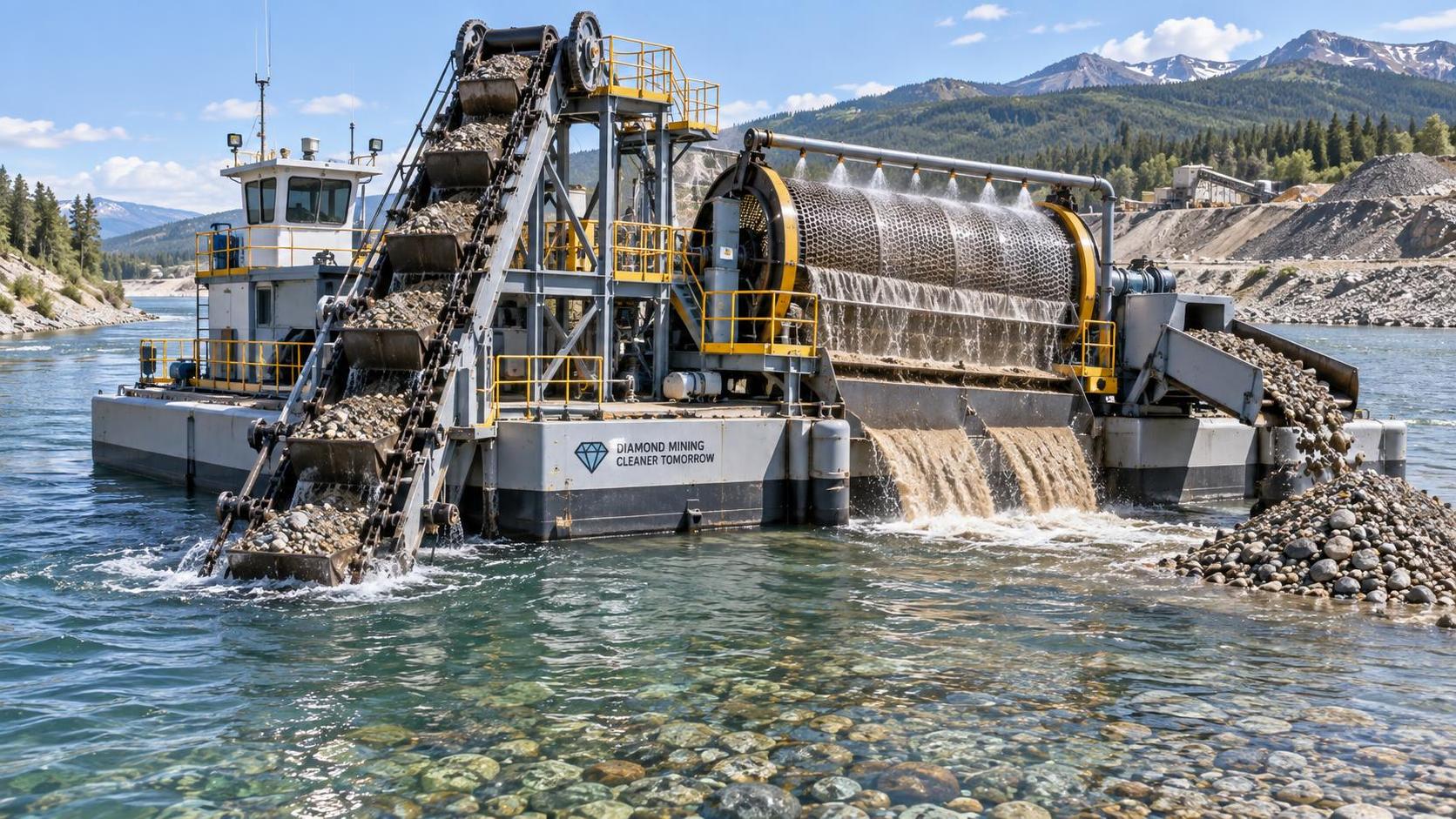 Bucket Chain Diamond Dredger Recovery: Effects of Bucket and Screen Design