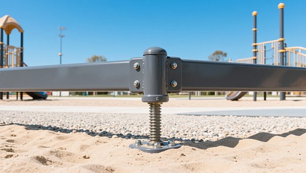 Playground borders installed with 'standard' anchors—then pulled out by wind gusts over 32mph