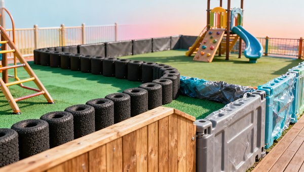 Playground Borders: Rubber, Wood, or Recycled Plastic?