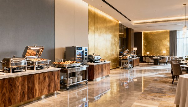 When catering equipment saves labor but slows service