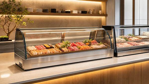 Sushi display cases: curved glass looks better, but is it practical? Sushi display cases: curved glass looks better, but is it practical?