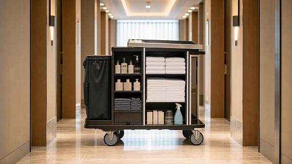 Hotel housekeeping carts: the layout detail that saves minutes on every floor
