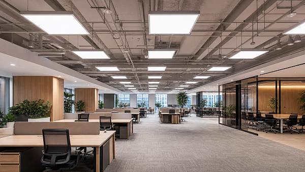 Office LED panel lights that cut glare without dim workspaces