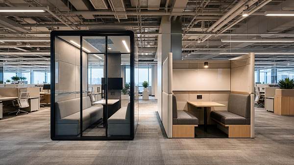 Office acoustic pods or open booths: which solves noise better