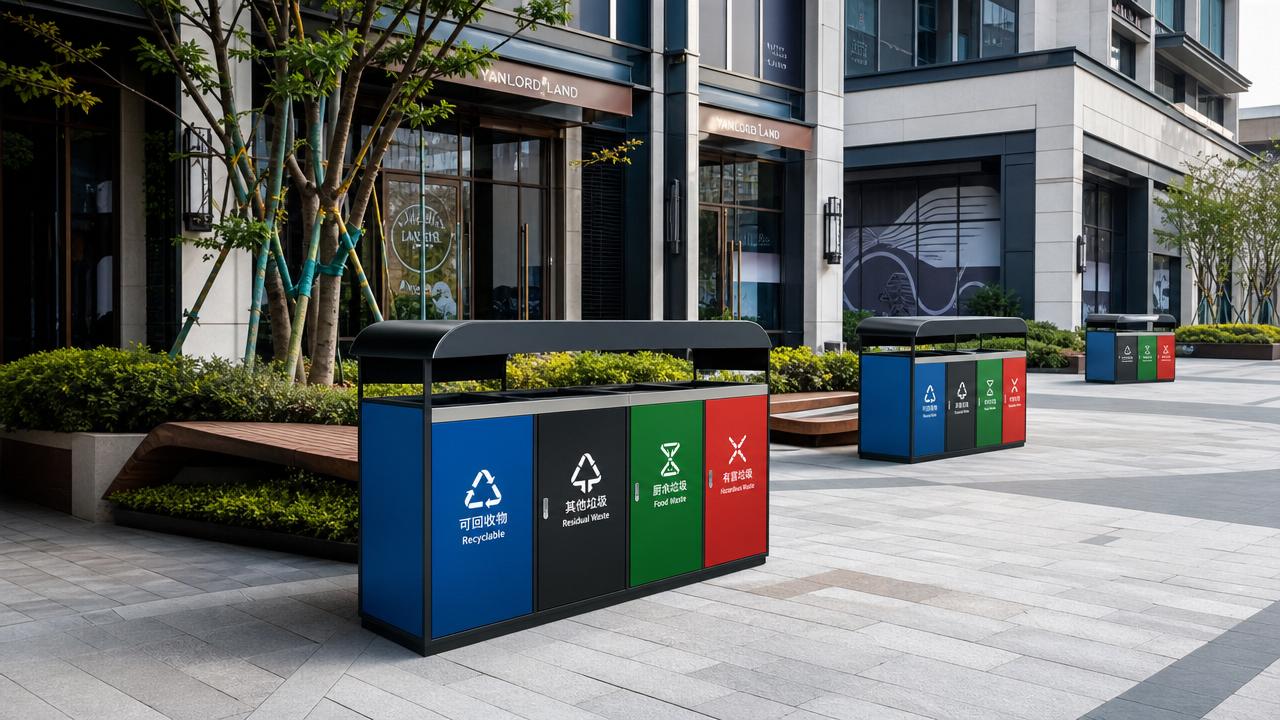 Outdoor trash receptacles that reduce overflow complaints