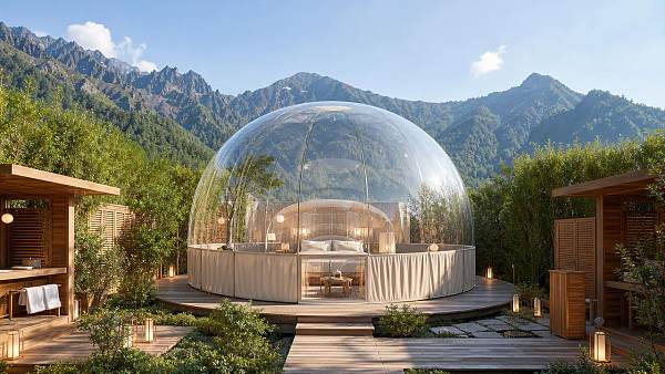 Inflatable clear bubble tents and the privacy trade-off