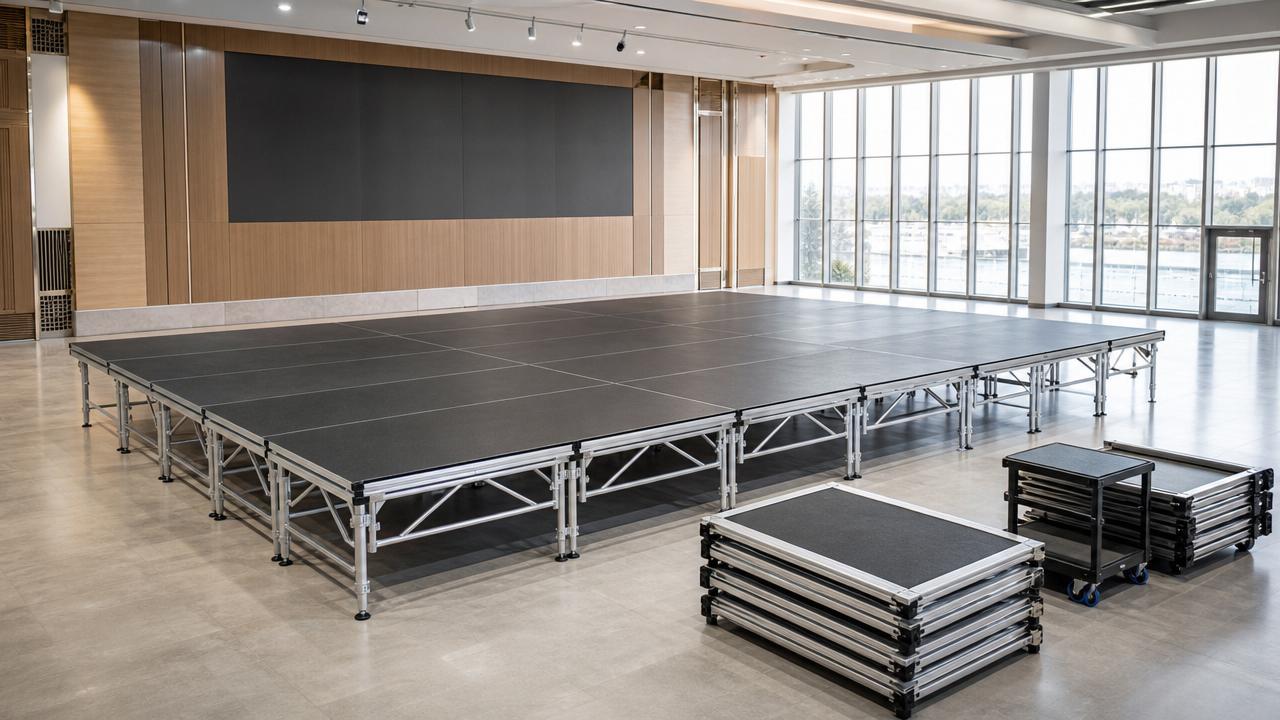 Are stage platforms portable stable enough for fast setups?
