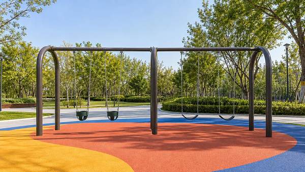 Are playground swings safe for busy outdoor parks?