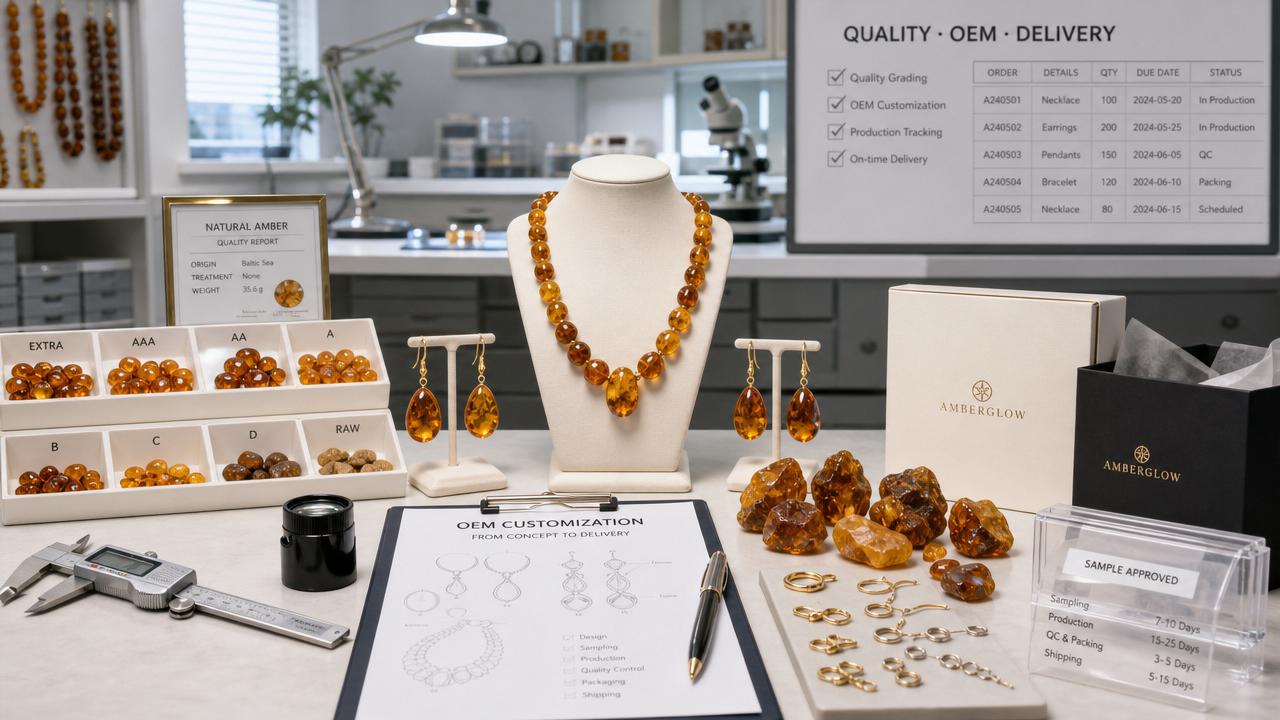 How to Evaluate an Amber Jewelry Manufacturer: Quality Grades, OEM Options, and Lead Times