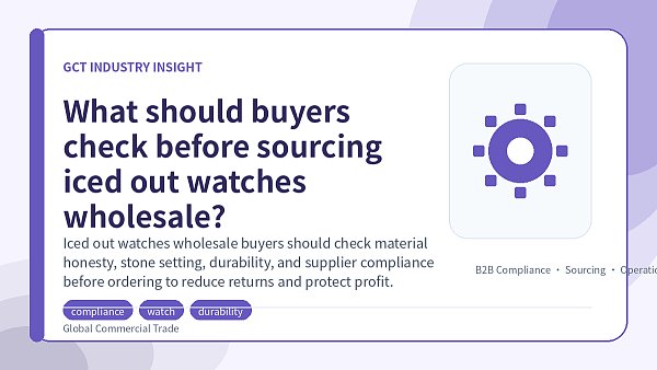 What should buyers check before sourcing iced out watches wholesale?