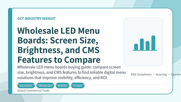 Wholesale LED Menu Boards: Screen Size, Brightness, and CMS Features to Compare