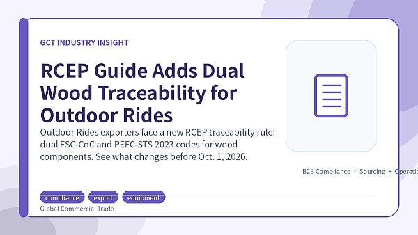 RCEP Guide Adds Dual Wood Traceability for Outdoor Rides