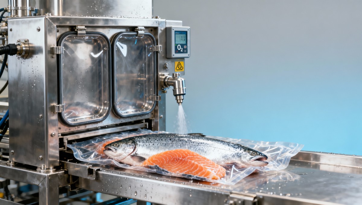 Vacuum packing machine for fish: When oxygen residual levels creep above 0