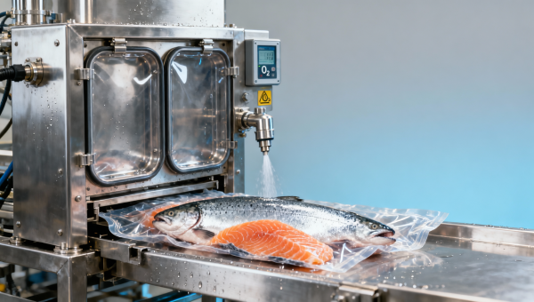 Vacuum packing machine for fish: When oxygen residual levels creep above 0.5%