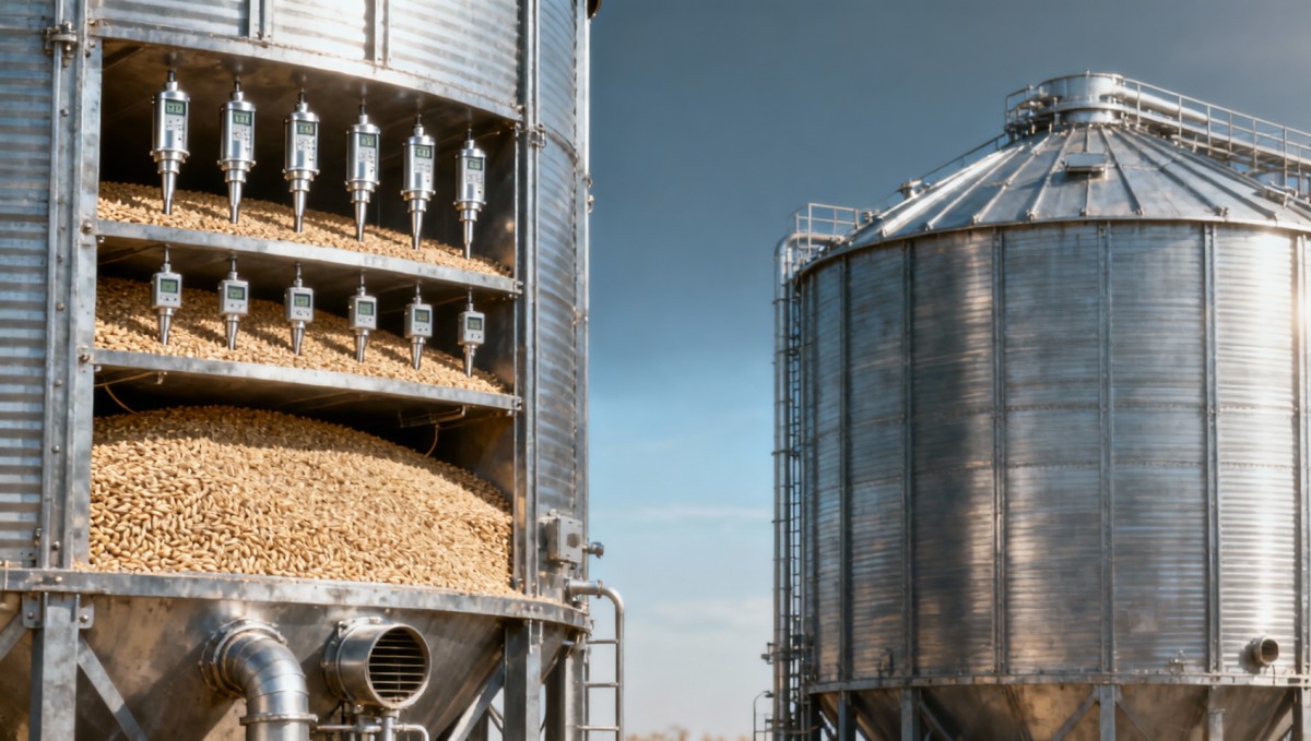 Silo temperature monitoring system: Why single-point sensors miss hot spots in large-capacity bins