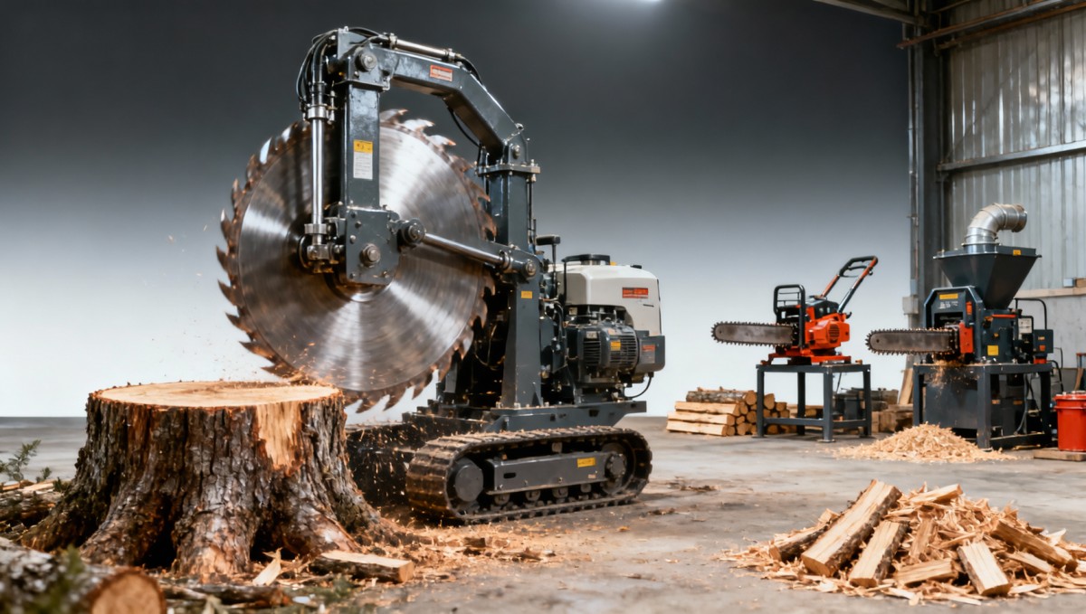 Stump grinders commercial models differ more in torque than size Stump grinders commercial models differ more in torque than size