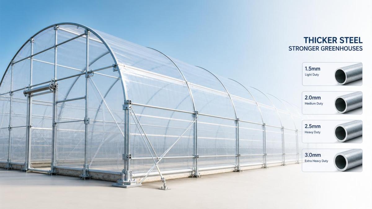 Poly tunnel greenhouses wholesale: steel thickness matters more than expected Poly tunnel greenhouses wholesale: steel thickness matters more than expected