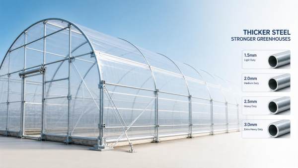 Poly tunnel greenhouses wholesale: steel thickness matters more than expected Poly tunnel greenhouses wholesale: steel thickness matters more than expected