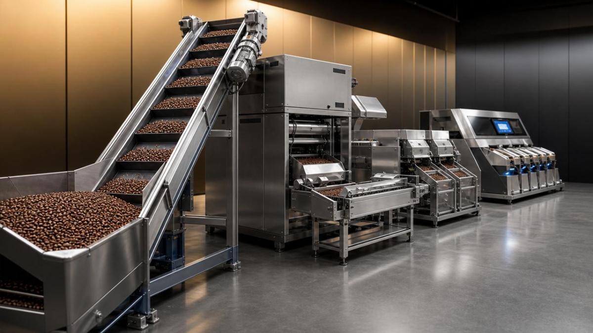 Coffee processing machinery that reduces bean breakage