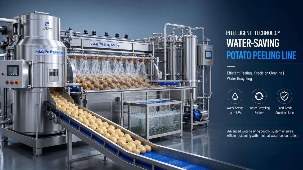 Why some potato peeling machine commercial lines waste water