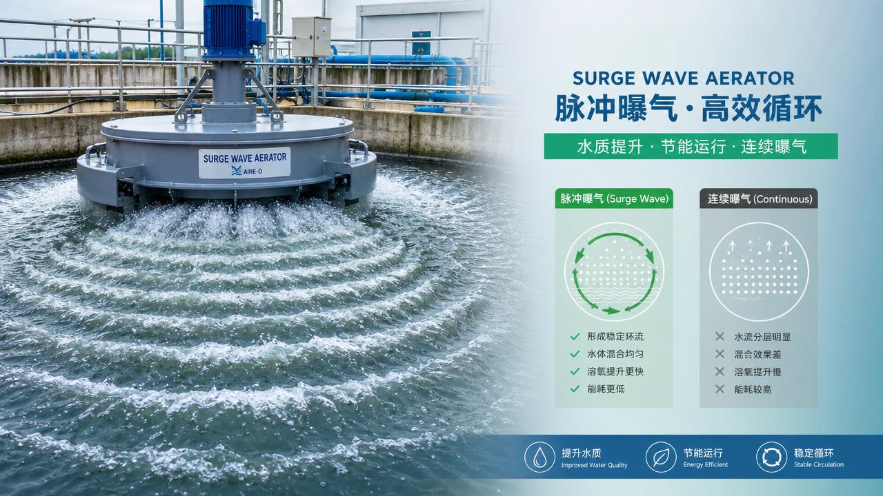 When a surge wave aerator works better than continuous aeration