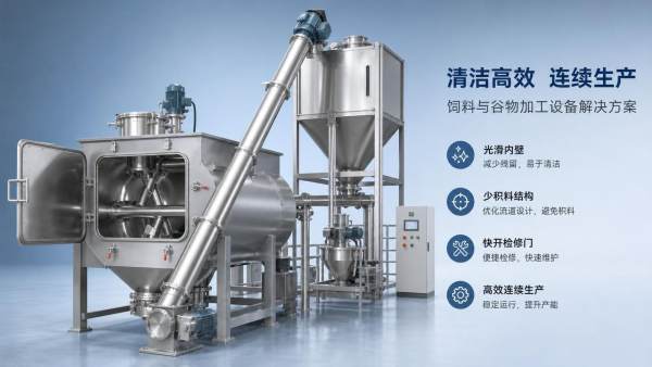 Feed & Grain processing equipment with lower cleaning downtime