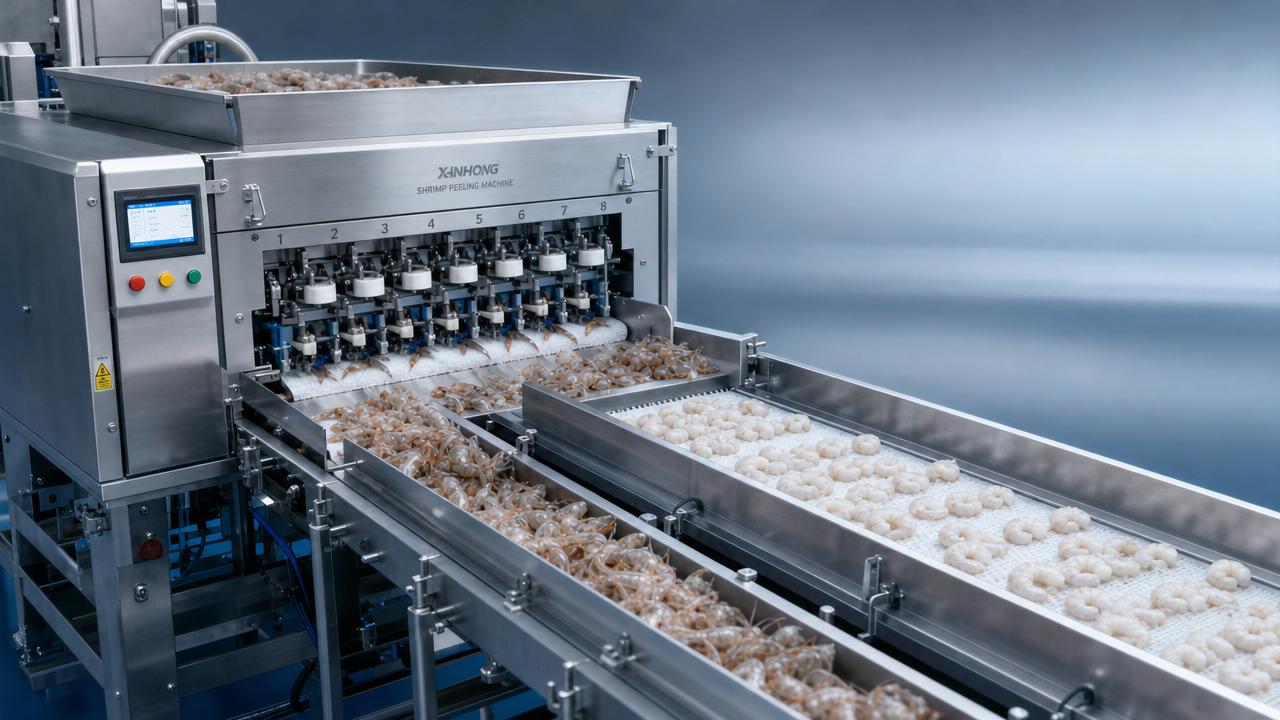 A commercial shrimp peeling machine can cut waste fast