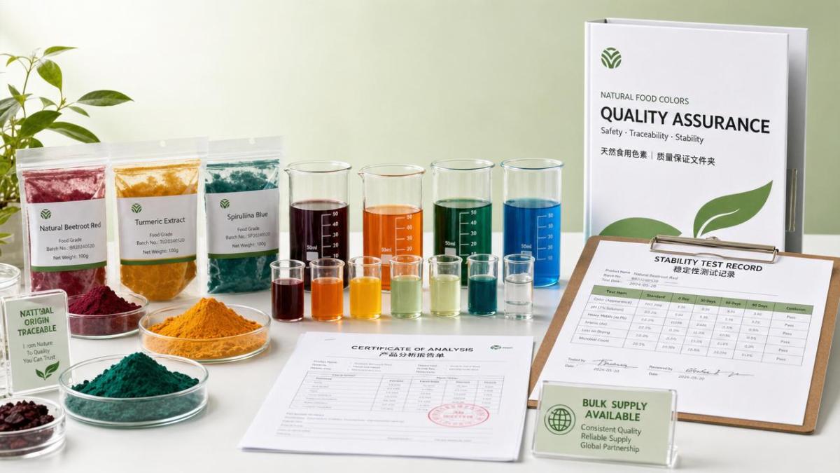 Natural Food Coloring Wholesale: How to Compare Source, Stability, and MOQ Natural Food Coloring Wholesale: How to Compare Source, Stability, and MOQ