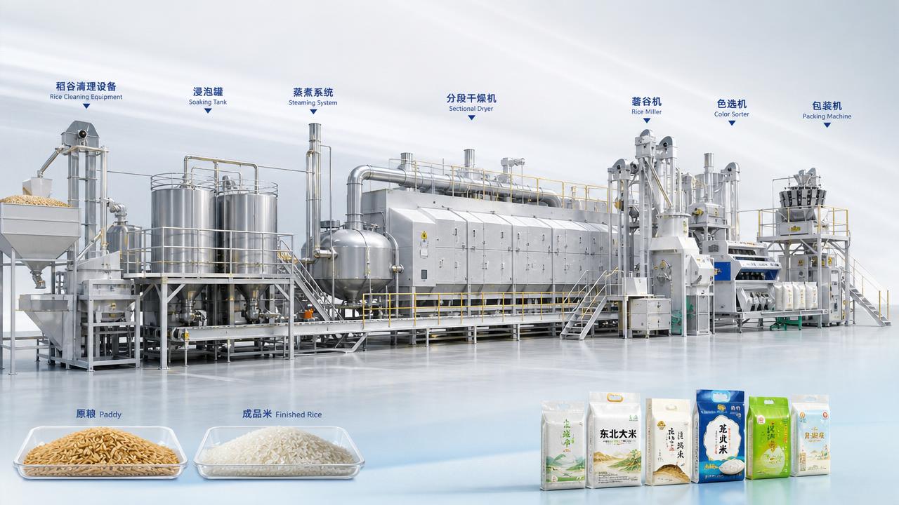Parboiled Rice Mill Plant Process Explained: Main Machines, Flow, and Output Planning