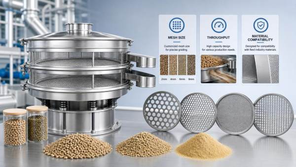 Feed Grading Sieve Selection Guide: Mesh Size, Throughput, and Material Compatibility Feed Grading Sieve Selection Guide: Mesh Size, Throughput, and Material Compatibility