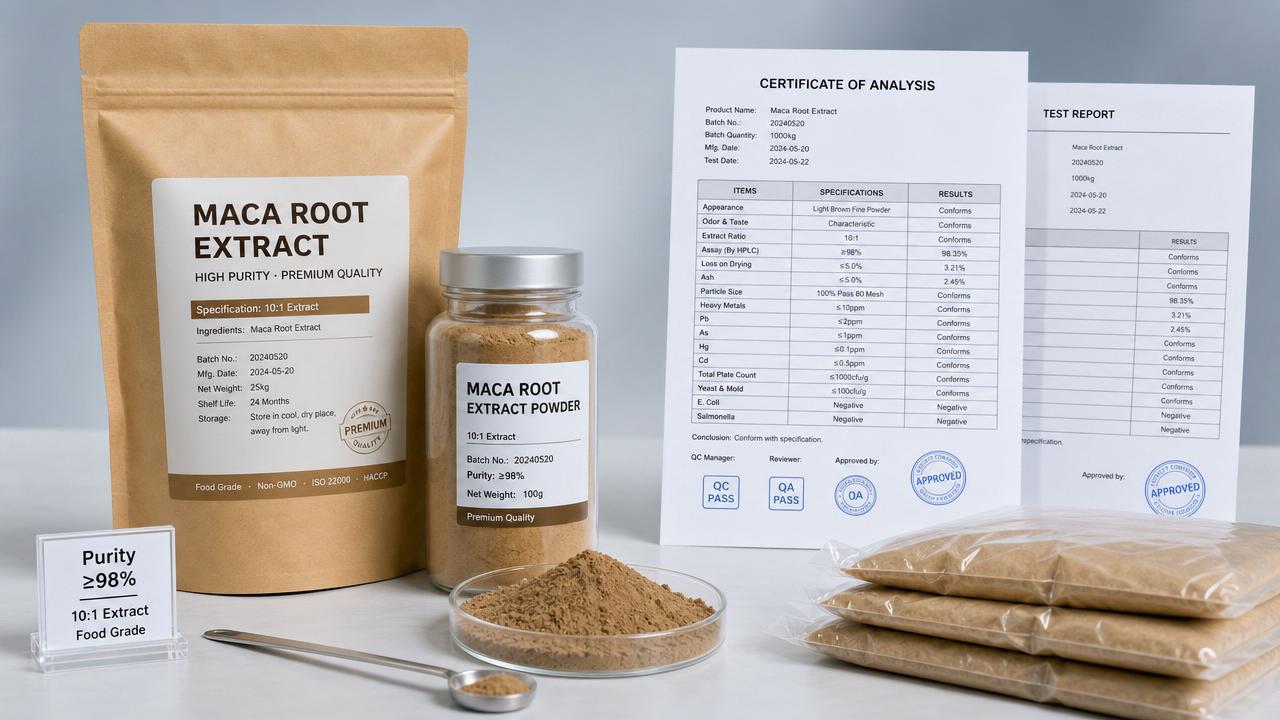 Maca Root Extract Bulk Buying Guide: Specs, Purity Grades, and MOQ Explained