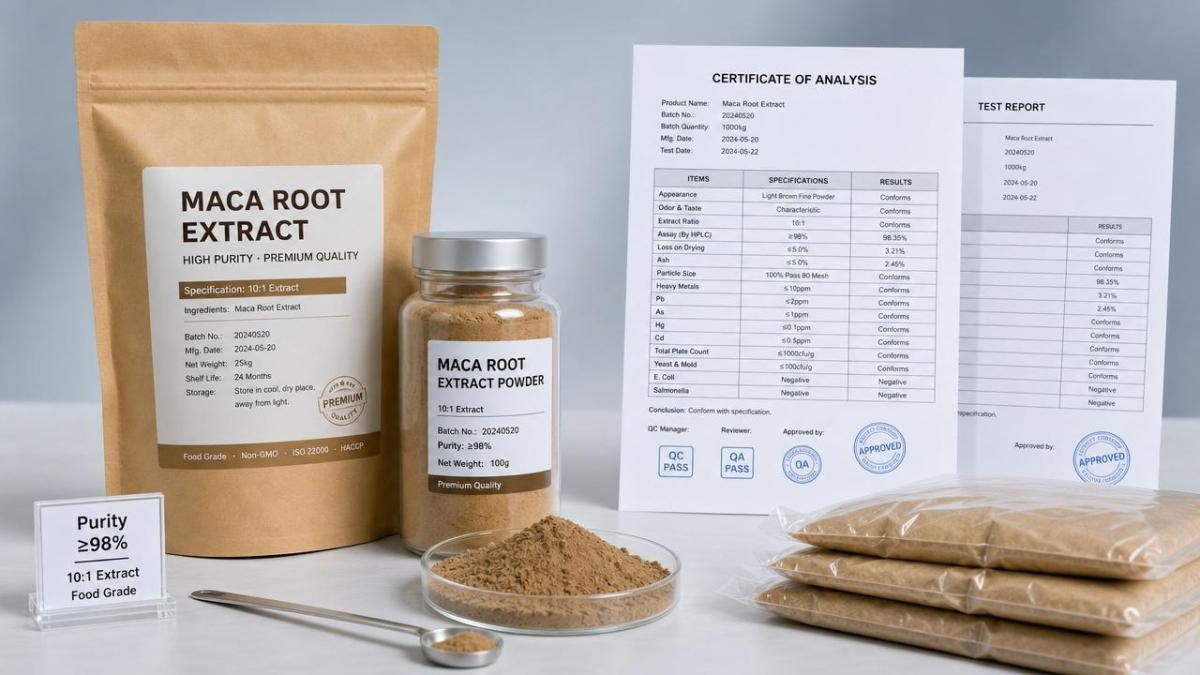 Maca Root Extract Bulk Buying Guide: Specs, Purity Grades, and MOQ Explained Maca Root Extract Bulk Buying Guide: Specs, Purity Grades, and MOQ Explained
