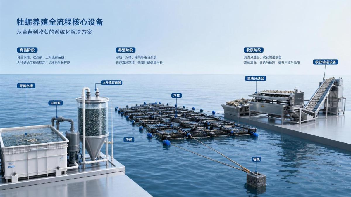 What Oyster Farming Equipment Is Needed for Nursery, Grow-Out, and Harvest Stages? What Oyster Farming Equipment Is Needed for Nursery, Grow-Out, and Harvest Stages?
