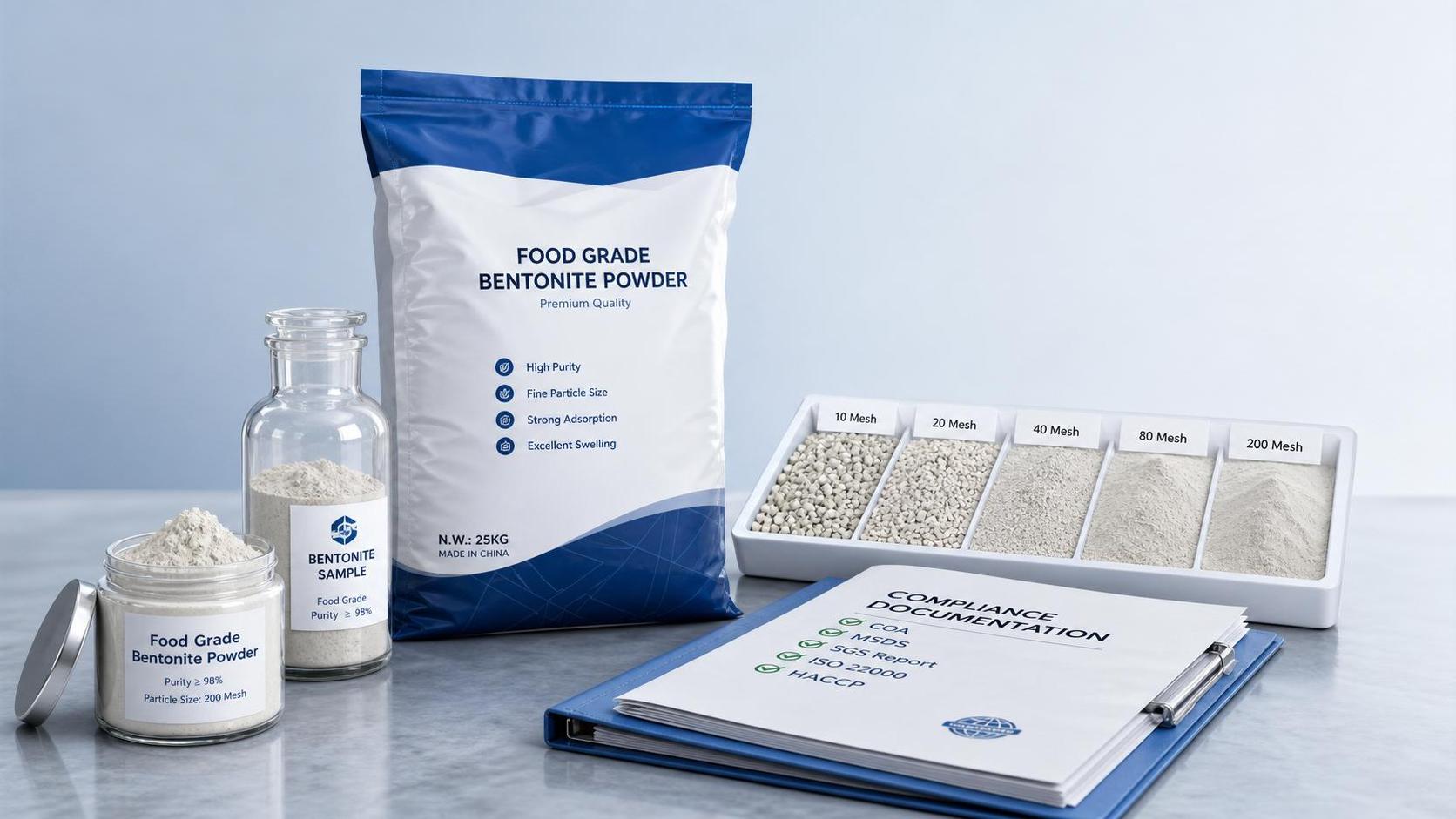 How to Choose Food Grade Bentonite Clay: Purity, Particle Size, and Compliance