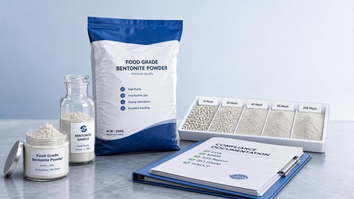 How to Choose Food Grade Bentonite Clay: Purity, Particle Size, and Compliance