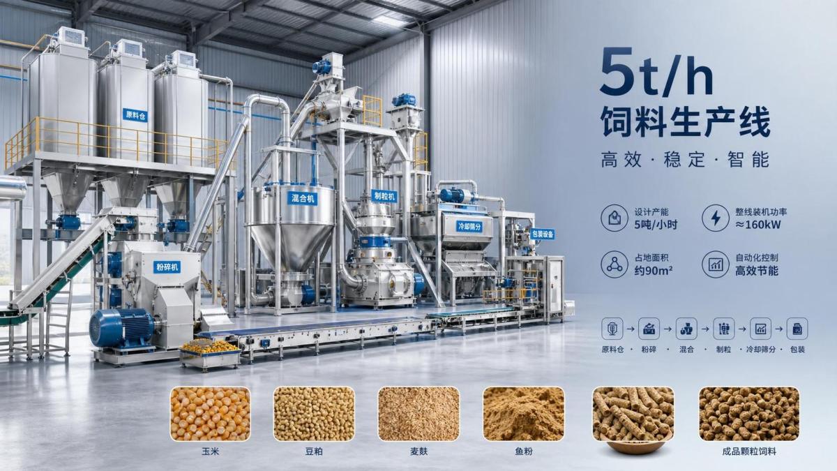 5 TPH Feed Milling Machinery Selection Guide: Output, Power, and Line Configuration