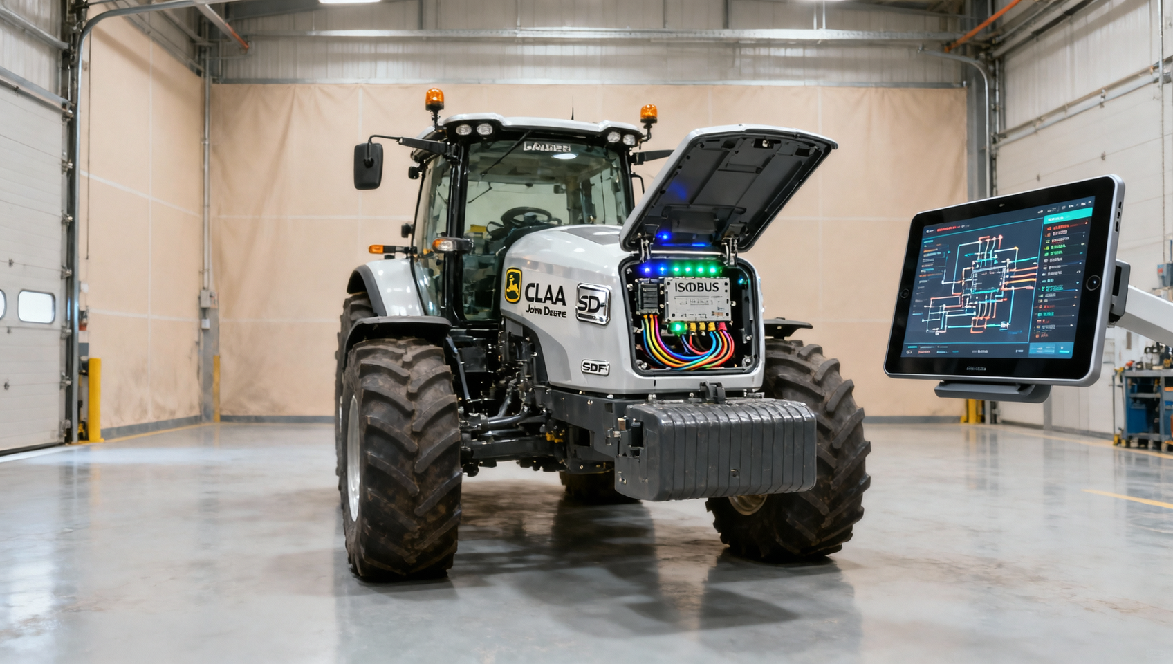 Which agricultural machinery manufacturer offers modular service documentation compatible with OEM diagnostic software?